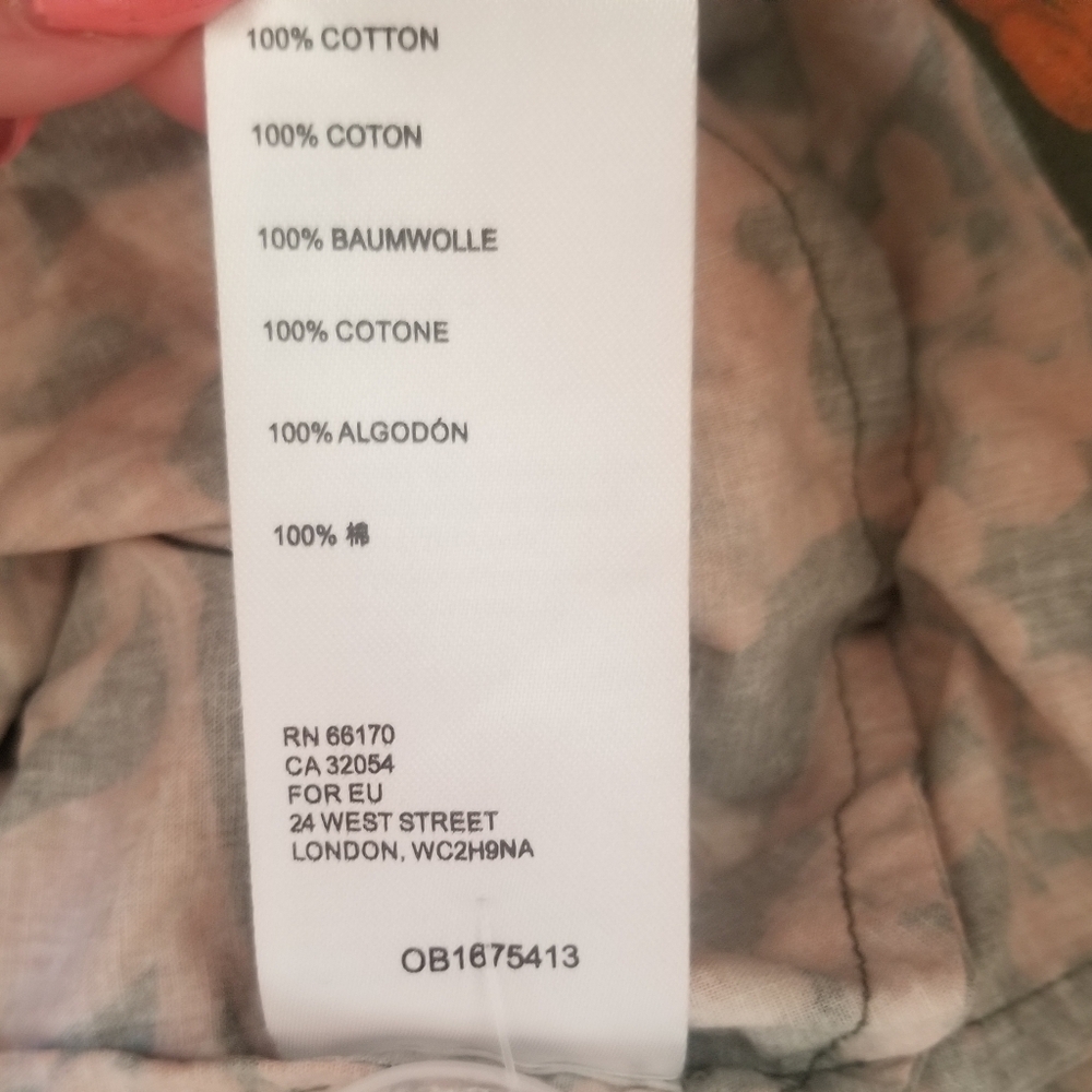 FREE PEOPLE Floral Gardens Forest Combo Button Front Pockets Shirt Large - Picture 10 of 10